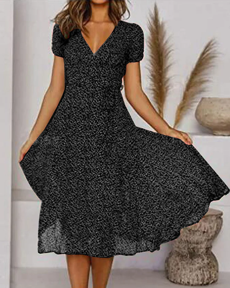 Cassandra | Floral Wrap Midi Dress – Flattering V-Neck | Summer Momount