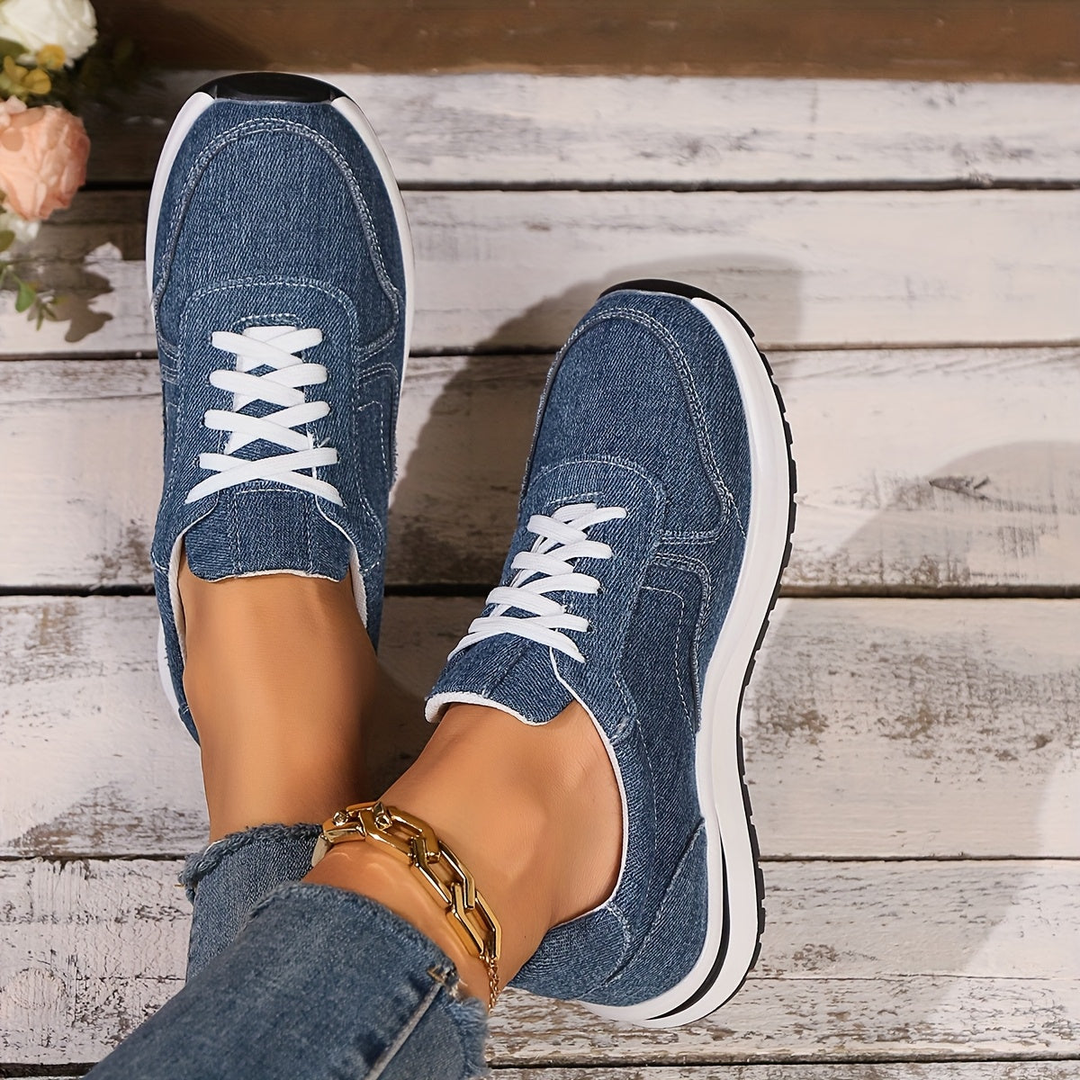 Paloma | Canvas Platform Lace Up Walking Sneakers