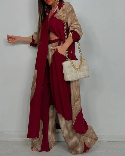 Araminta | Botanical Printed Button Down Wide Leg Summer Set