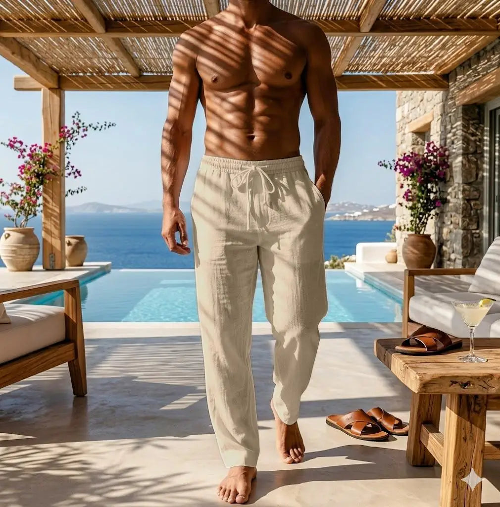 Momount Men Linen Trousers