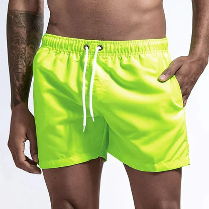 Momount Men Swim Shorts – Drawstring Quick Dry Summer Elastic Waist