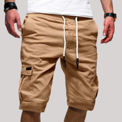 Momount Men Cargo Shorts – Drawstring Elastic Waist Flap Pocket Casual