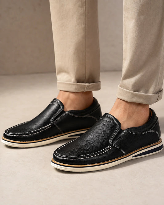 Muške ručno prošivene slip-on mokasinke s elastičnim panelima — image 1