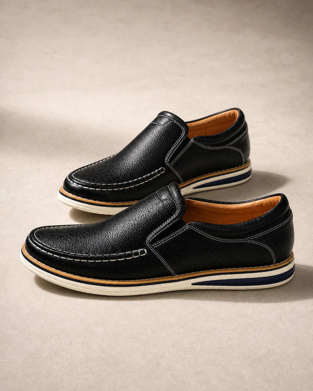 Muške ručno prošivene slip-on mokasinke s elastičnim panelima — image 8