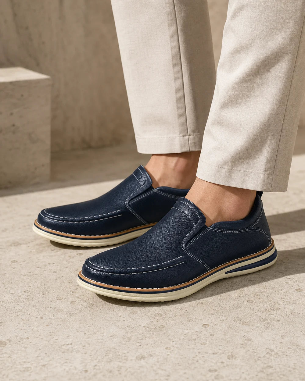 Muške ručno prošivene slip-on mokasinke s elastičnim panelima — image 10