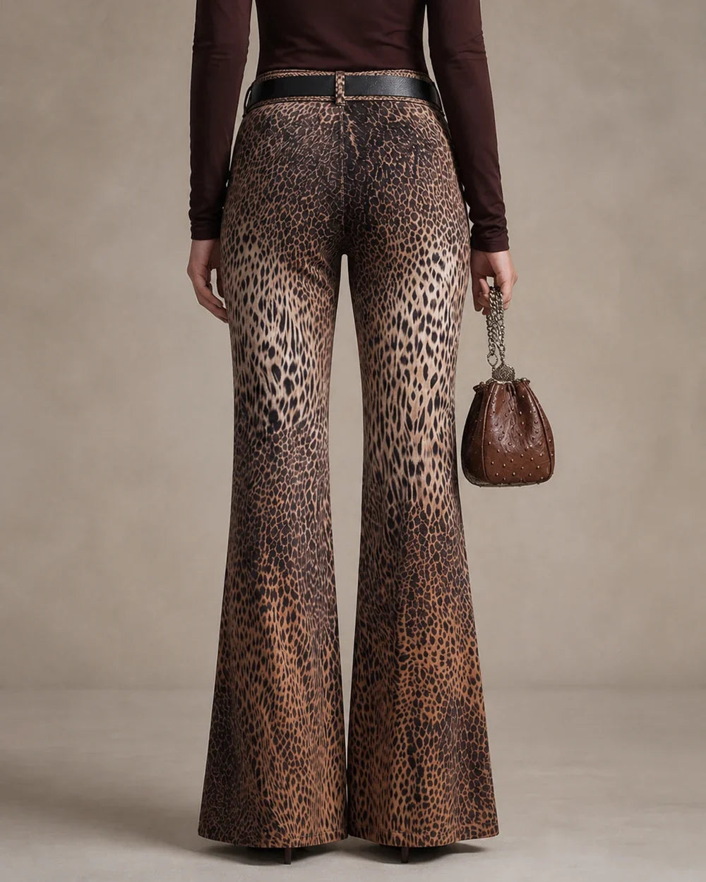 Women leopard gradient trousers back fit
